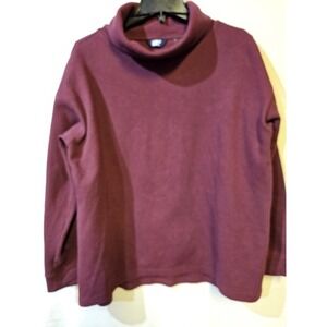 Lands Ends Women's Pullover Color Merlot Long Sleeve,  Pit To Pit 24" Length 26,